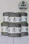 Silver Tassel Glitter Knitting Yarn between Two Layers of Grey Angora (600 Gr.)