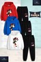 Children's Unisex Sonic Black Pointer Single Ba Printed Apşolu Tracksuit 3-Piece Set