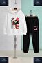 Children's Unisex Sonic Black Side Written B Printed Hooded Sweatshirt and Tracksuit 3-Piece Set - 2