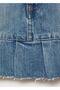 Pleated Denim Mini Skirt - 5