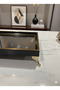 Mirror Metal-Leg Wooden-Look Large Serving Tray 30x40 cm - 4
