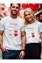 Double Matching Set 1 Men's Model Valentine's Day Printed Relaxed Fit T-shirt