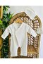 Newborn Hospital Discharge Kimono Romper Hat Gloves Set - 2