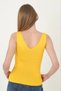Women's V-Neck Ruffle Detail Crop - Yellow - 2