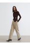 Lcw Vision Beige Belted Wide Leg Women's Trousers W5Ni95Z8