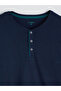 Giyçık Store Den Navy Blue Standard Fit Plaid Men's Pajama Set - 8