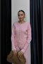 Pink Snap Button Knit Set with Waist Detail - 4