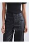 Lcwaikiki Classic Black Standard Fit Women's Leather-Look Pants W5Ir62Z8 - 4