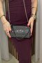 Women's Black Shiny Cylinder Model Handbag - Chain Strap - Fibag - 4