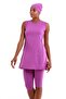 Women's Zero Sleeve Closed Hijab Swimsuit (Built-In Chest Pad Available Inside) - 6
