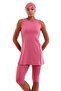 Zero Sleeve Semi-Closed Hijab Swimsuit with Attached Chest Pad Available in the Underwear Part - 2
