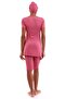 Women's Short Sleeve Closed Hijab Swimsuit (Built-In Chest Pad Available Inside) - 3