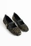 Black and yellow sequined, glittery, buckle-detailed women's chic everyday flats - 2