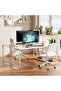 Home Office Writing Computer Desk 100x55x110cm Modern Simple Study Table with Bookshelf - 3