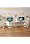 Home Office Writing Computer Desk 100x55x110cm Modern Simple Study Table with Bookshelf - 4