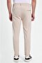 Men's Slim Fit Cotton Tie Waist Side Pockets Folded Leg Jogger Beige Trousers - 6