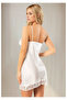 Women's Ecru Satin Nightgown Lace Embroidered Mini Nightgown - 2