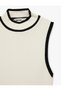 Slim Fit Mock Neck Sleeveless Knitwear Blouse with Contrast Color Detail - 5
