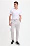 Men's Slim Fit Cotton Tie Waist Side Pockets Folded Leg Jogger Gray Trousers - 8