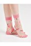 Women's Japanese Korean Style Sheer Socks Peach Pattern - 2