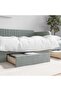 Bed Drawers 2 pcs Light Grey Engineered Wood and Velvet