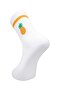 Women's Pineapple Patterned Corded Fabric Socks White - 5