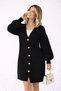 Women's Black Thessaloniki Knit Oversized Long Cardigan - 2