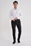Men's Comfort Fit Comfortable Fit Flexible Woolen Black Trousers with Side Pockets P 1208 - 2