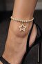 Gold Color Stone Detailed Design Anklet