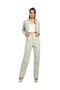 Women Solid Textured Light Blue Textured Dobby Crop Jacket - 4