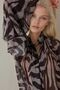Zebra Patterned Ruffle Sleeve Blouse - 3