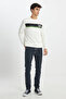 Regular Fit Regular Cut Crew Neck Off White Sweatshirt - 2