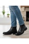 Men's Black Genuine Leather Boots with Fur Inside, Zipper and Non-Slip Sole