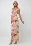 Degaje Collar Print Maxi Tulle Dress - 4