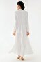 Buttoned Patterned Short Maxi Dress - 5