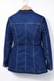 Long Denim Coat with Detailled Slit Bags and Flap Pockets - 3