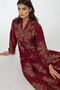 Printed Long Sleeve Viscose Modest Dress - 2