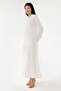 Buttoned Patterned Short Maxi Dress - 4