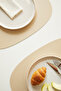 2 Pieces Beige/Stone Faux Leather Tableware Presentation Plate Mat Placemat American Service 45X36 - 6