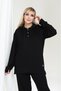 Plus Size Full Stretch Fabric Lace-Up Hooded Sleeve Piped Trend Elastic Waist Pocketed Pipe Leg Suit - 5