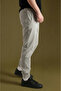 Men's Gray Parachute Fabric Sweatpants |   Sports Model with Elastic Cuffs, Zipper and Back Pocket - 2