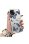 iPhone 15 Compatible Hard Acrylic Back Silicone Edge Lens Protection Butterfly Case