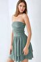 Strapless Ruffle Back Gips Mini Dress - 6