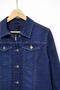 Long Denim Coat with Lycra Lining and Pocket - 3
