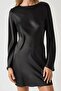Satin Mini Dress with Back Detail - 3