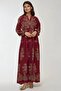 Printed Long Sleeve Viscose Modest Dress - 3