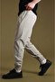 Men's Gray Parachute Fabric Sweatpants |   Sports Model with Elastic Cuffs, Zipper and Back Pocket - 5