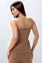 Strapless Buttoned Front Woven Top - 6