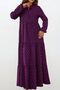 Printed Long Sleeve Viscose Modest Dress - 5