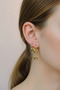 Asymmetrical Rose Gold Chain Charm Hoop Earrings